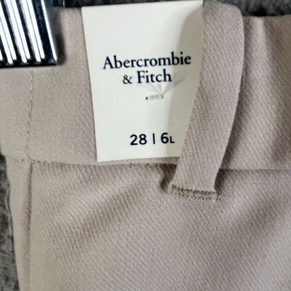 Abercrombie & Fitch Cargo Pants Womens 29/8 Tan Pleated Straight High Rise 28x31 - Picture 8 of 13